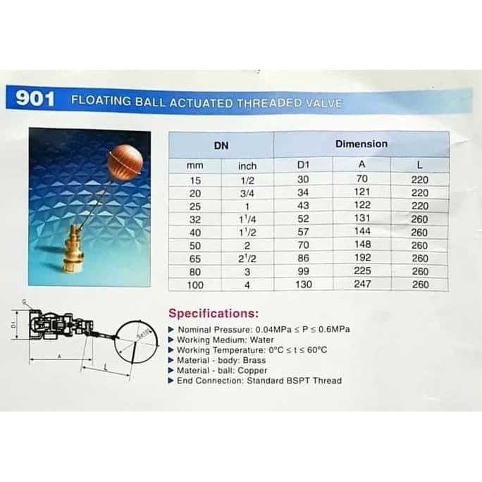 Pelampung - Tandon Air 2 Inch Merk Yuta / Floating Valve 2" Inch