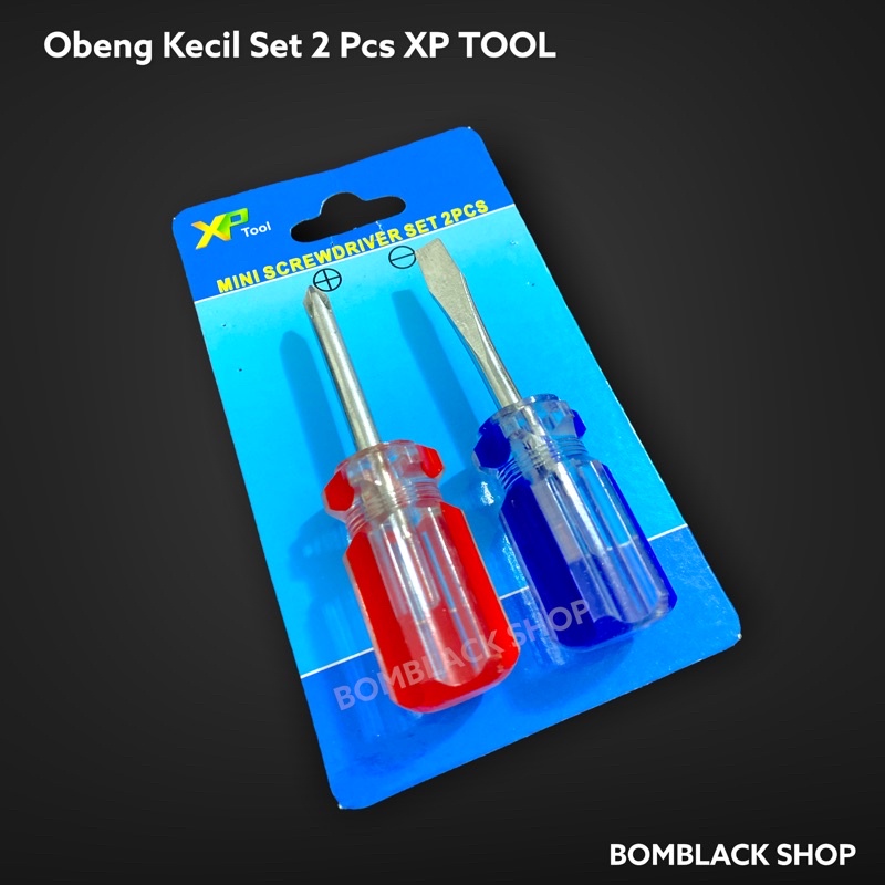 Obeng Kecil Set 2 pcs KENMASTER Mini Pendek Bogel Cebol Plus Minus