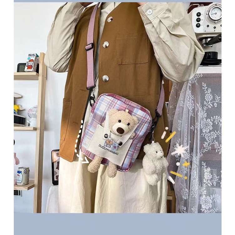 TAS SLING BAG TAS  SELEMPANG KANVAS TAS WANITA IMPOR TAS BONEKA 6042#