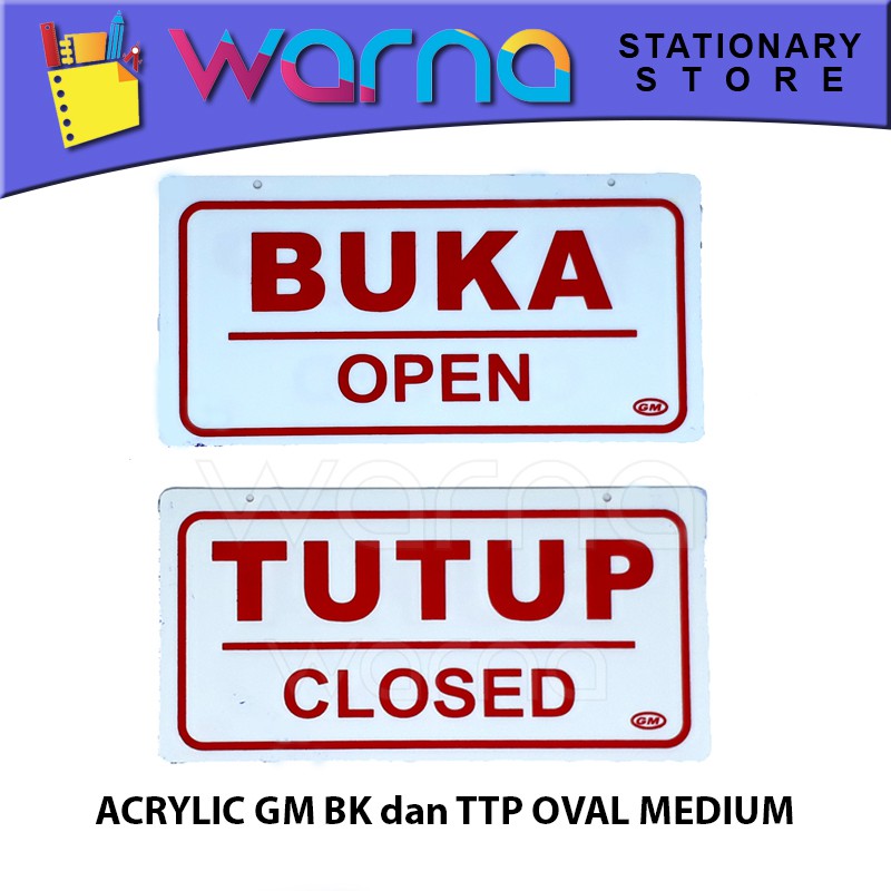 

ACRYLIC GM LABEL BUKA TUTUP LM 102