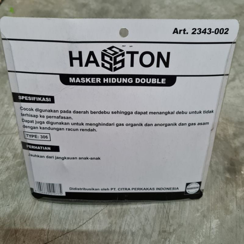 MASKER CHEMICAL RESPIRATOR DOUBLE DUA LUBANG HASSTON PROHEX / MASKER TUKANG