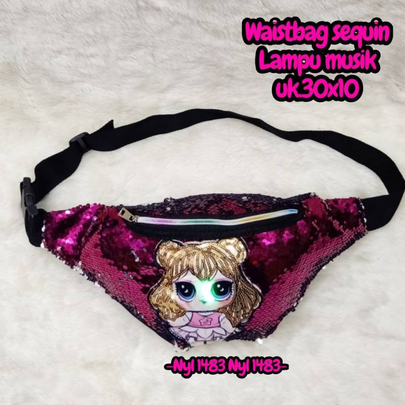 WAISTBAG SEQUIN LAMPU MUSIK ANAK