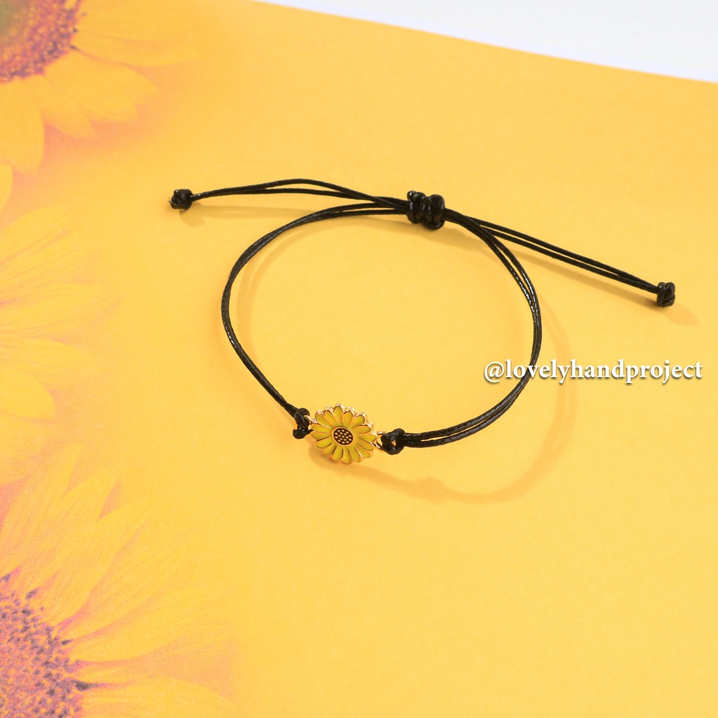 GELANG SUNFLOWER PREMIUM / SUNFLOWER BRACELET HIGH QUALITY HAECHAN NCT DREAM BAHAN TALI KOREA ANTI AIR