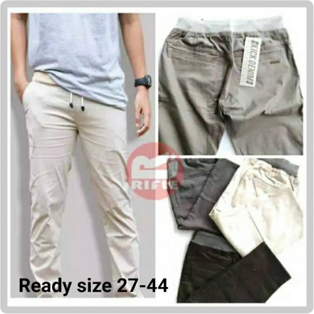 BIG SIZE 39-50 Celana Panjang Chinos pinggan karet Rip/Kolor