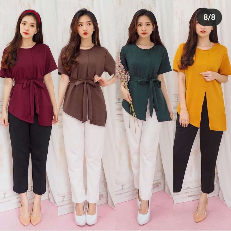 Atasan wanita Blouse wanita Blouse scuba ( Luna Blouse)
