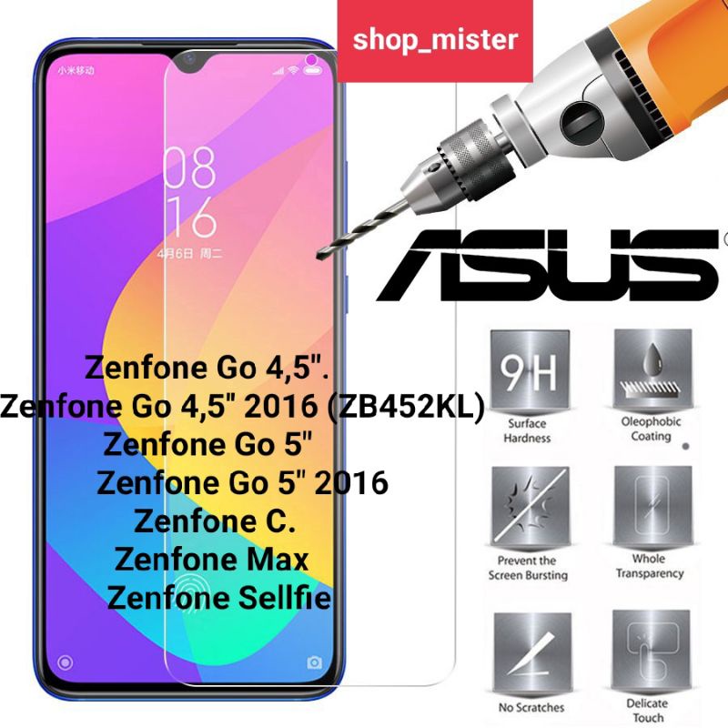 Tempered Glass Anti Gores Kaca Asus Zenfone Go 4,5" Go 4,5" 2016 Go 5" Go 5" 2016 Zenfone C Zenfone 