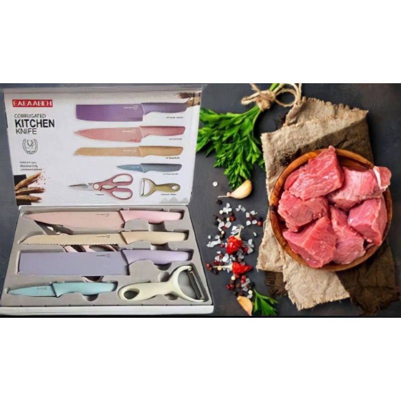 pisau andin pisau set isi 6pcs 1138-kitchen knife set multicolor