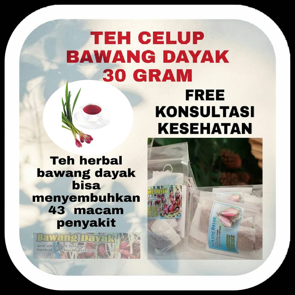 

TEH CELUP BAWANG DAYAK PRAKTIS 30 GRAM ISI 10 PCS