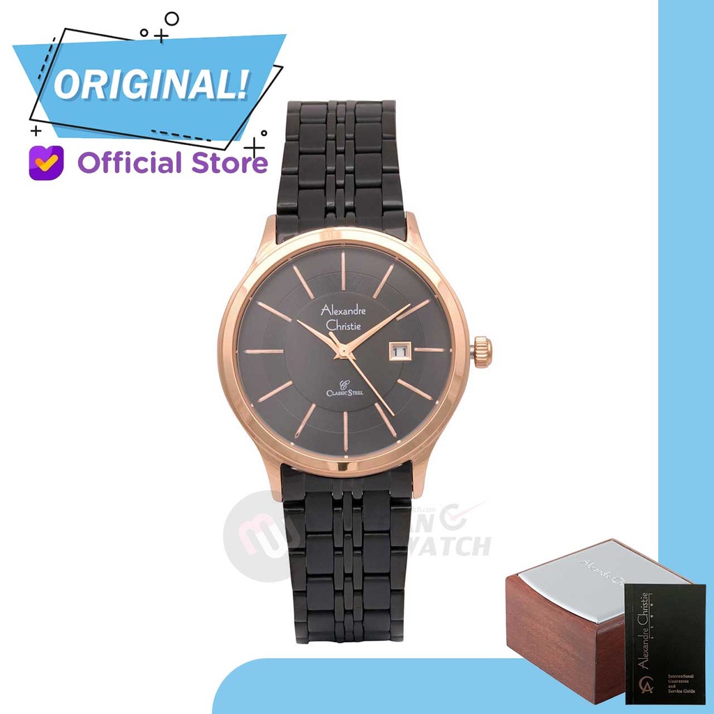 Jam Tangan Wanita Analog Alexandre Christie 8348LD AC8348 AC 8348 LD 8348 LDBBRBA Original Garansi R