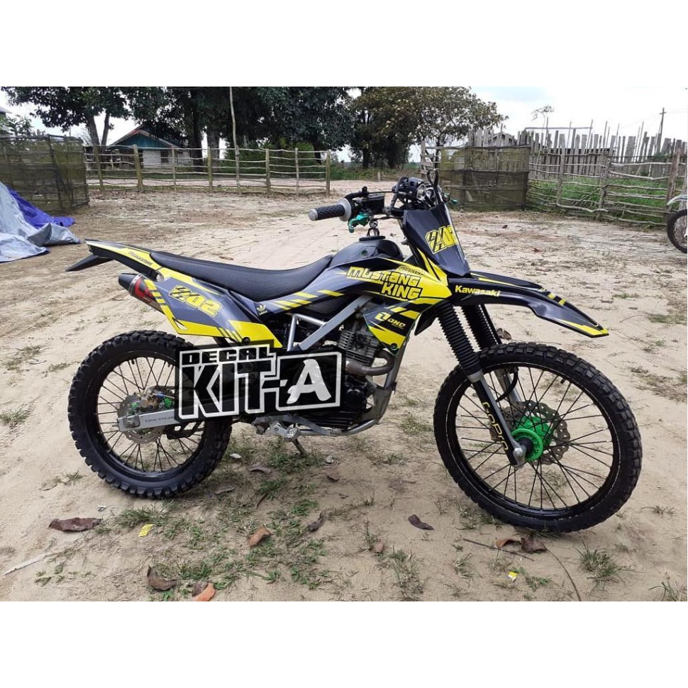 Decal Stiker KLX 150 BF Dekal Striping Sticker Motor KLX Bf Stiker Klx 150 BF Kuning A3