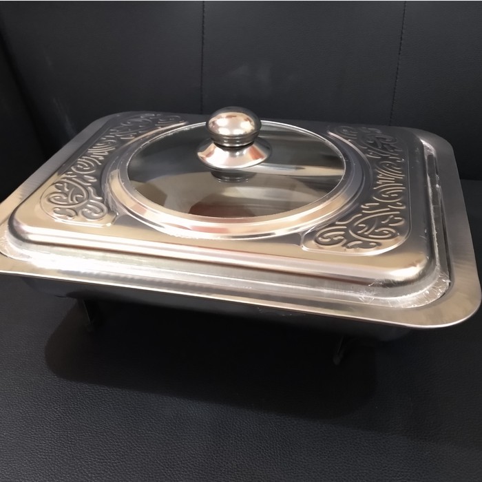 Tempat Makan Prasmanan / Piring Saji / Panci Fast Food Dish / Prasmanan Kotak Stainless Steel