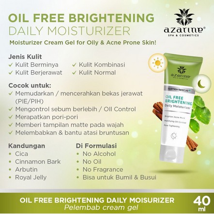 ★ BB ★ AZARINE Oil Free Brightening Daily Moisturizer 40ml