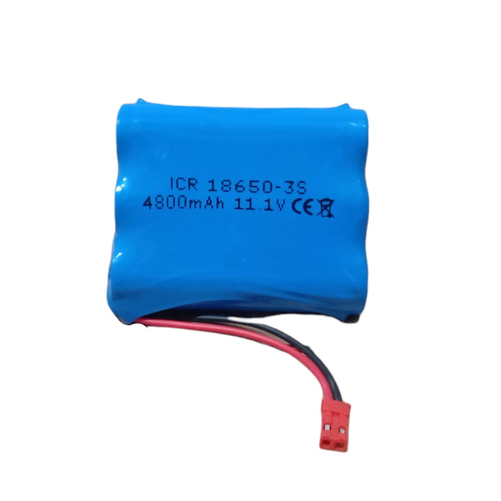 Batrai RC / Baterai Speaker Bluetooth 3X 18650-3S BMS 10A 4800mAh 11.1V KONEKTOR JST MERAH