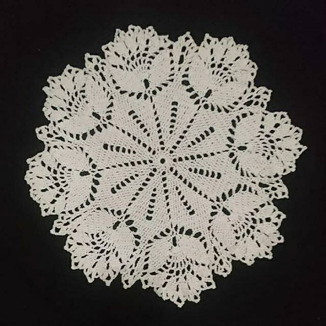  Taplak meja rajut  bulat handmade doily crochet T05 