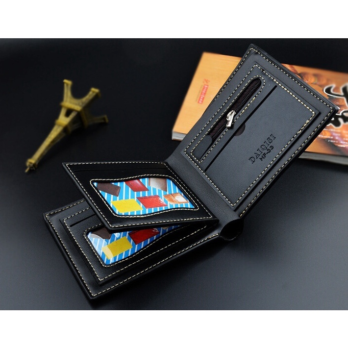 DOMPET LIPAT PRIA IMPORT KULIT ORIGINAL HITAM EAGLE WA307B5 PREMIUM KECIL KARTU PENDEK BATAM BRANDED