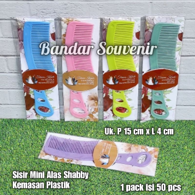 Isi 100 Souvenir Sisir Mini + Alas Shabby Sudah Dibungkus Plastik