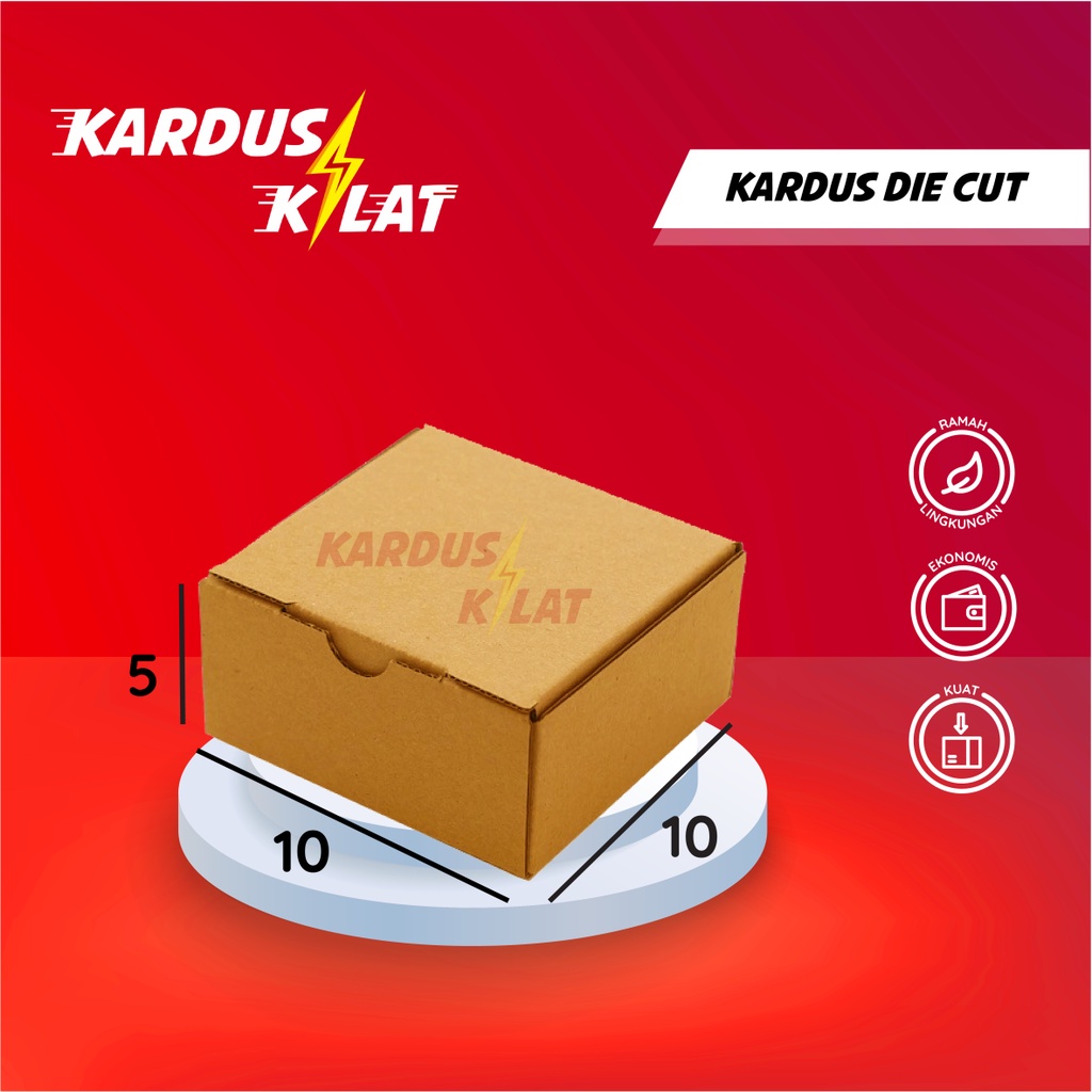 Kardus Die Cut 10x10x5 - Karton Box Dus Packaging Pizza Hampers Kecil Polos Murah-1