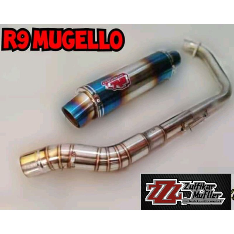 KNALPOT RACING R9 MUGELLO FU, GSX, CB150, CBR150, SONIC,VERZA,MEGAPRO, VIXION, R15,BYSON, MX