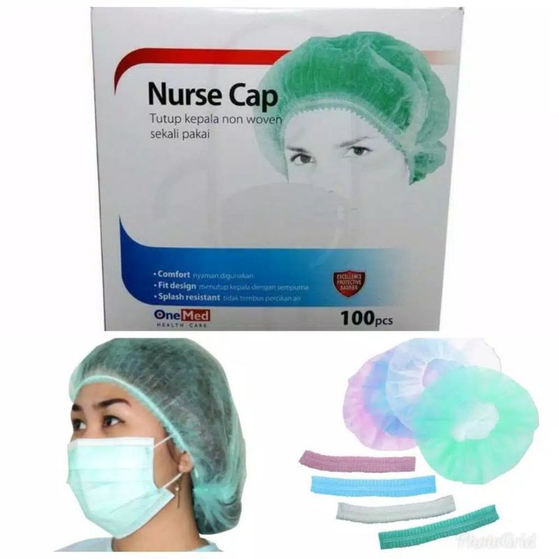 Jual Nurse Cap Merk ONEMED Warna Hijau Head Cap / Topi Operasi ...