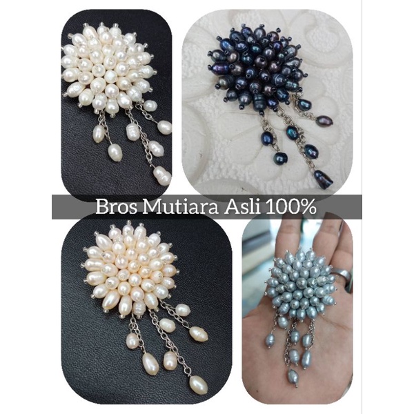 Bros Mutiara Air tawar Asli 100% Natural Motif Untai / Kalimantan Selatan/ Martapura / CBS