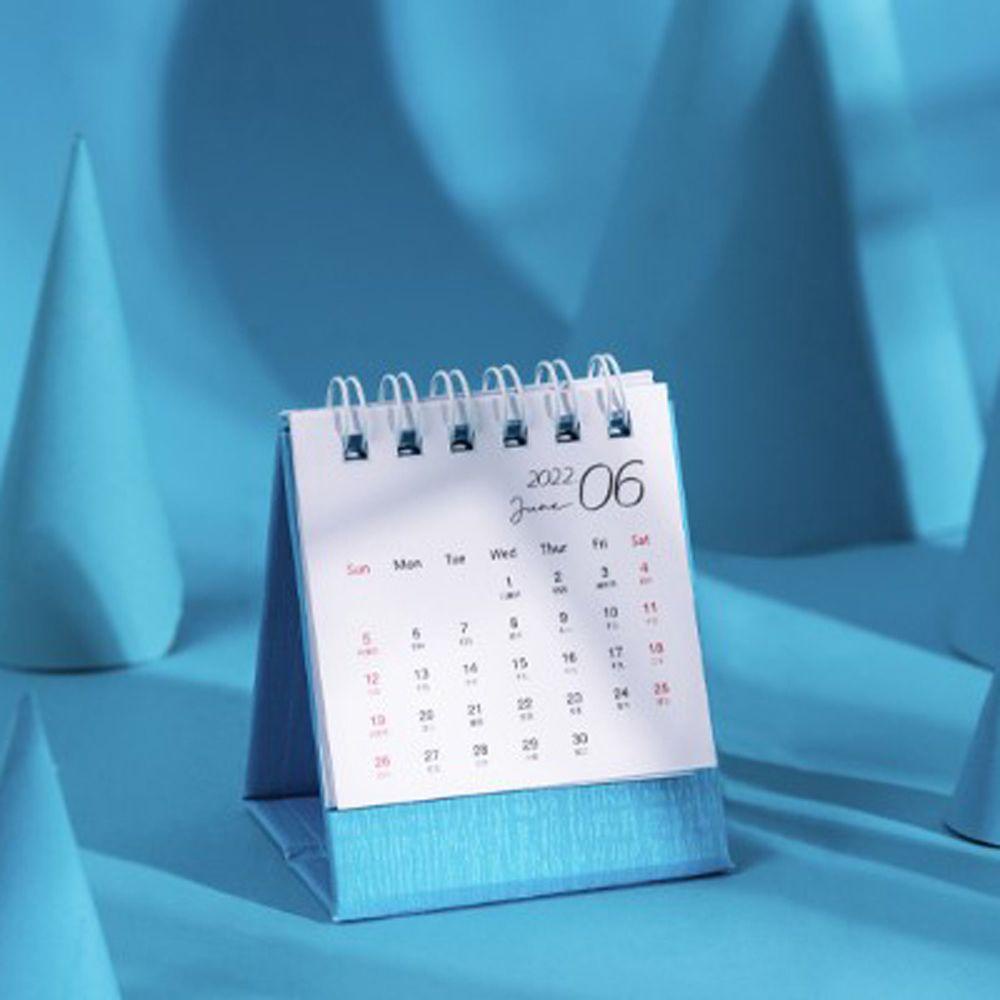 [Elegan] Kalender Meja Mini Ins Twin-wire Binding Weekly Planner Perlengkapan Kantor Kertas Tebal Berdiri Kalender Flip