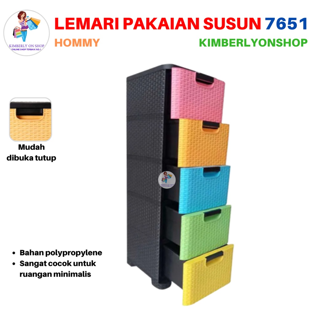 Lemari Pakaian Laci Kabinet Plastik Trivia 7651 Hommy