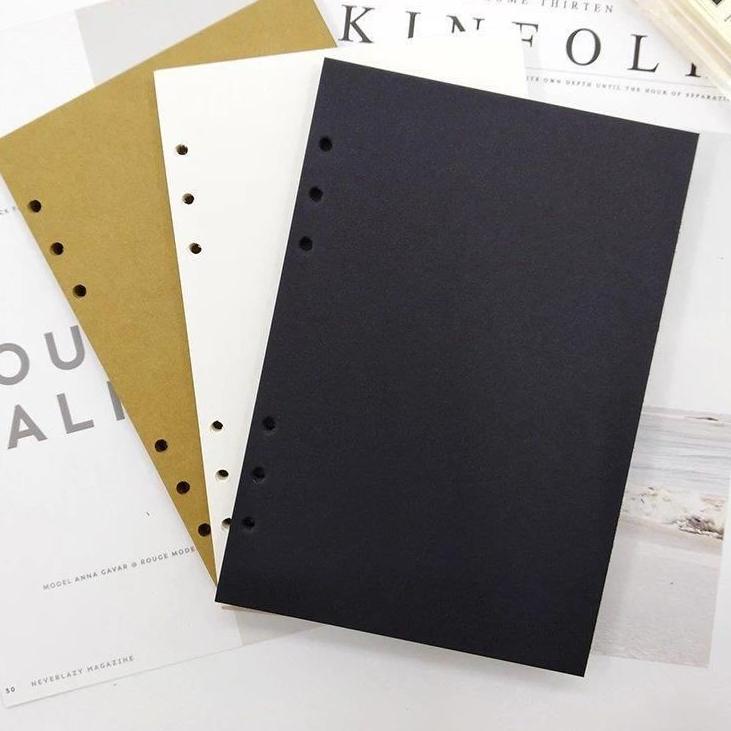 

[KODE PRODUK RKWNL7161] Refill Binder hitam kraft 6 ring A4 B5 A5 A6 40 lembar - isi binder berkualitas［thehanscorner］