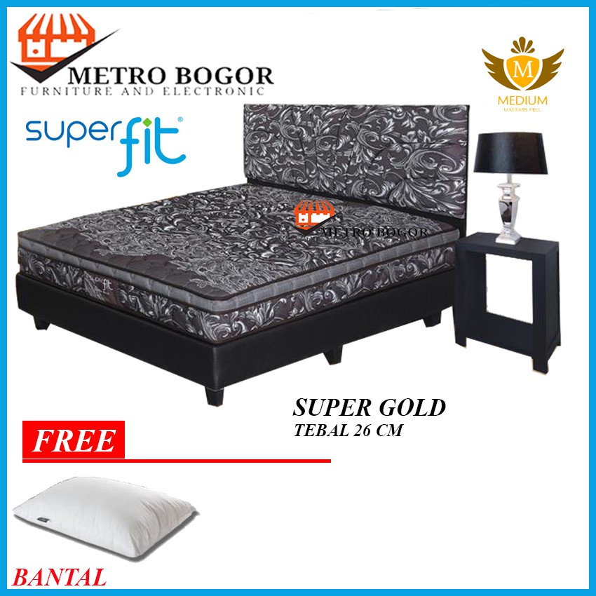 Kasur Springbed Comforta SuperFit Super Gold FULL SET Sandaran Carter