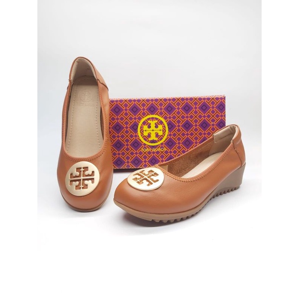 tory wedges logo emas Rg0013 / Sepatu wanita tory burch