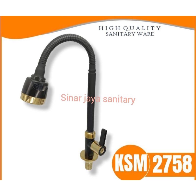 Kran sink flexible hitam gold / Kran black gold / Kran meja gold black