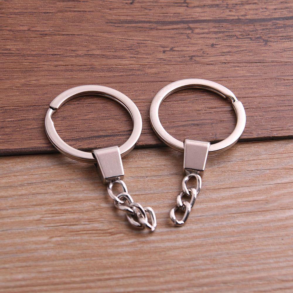 [Elegan] Gantungan Kunci Kreatif Fashion Membuat Perhiasan Rhodium DIY Aksesoris Perhiasan Panjang Putaran Split Keychain