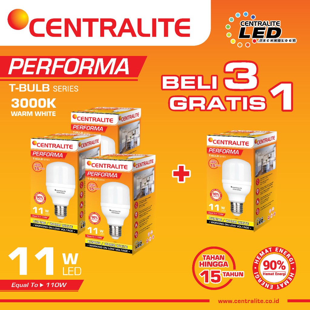 Paket 11W WW KUNING Isi 4 Bj CTL Performa Lampu Led Capsule 11W WW Kuning / Paket Bundling Lampu Led