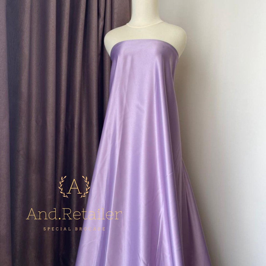 Kain Satin Bridal Duchess Dutchess Warna Lilac Bahan Gaun Pengantin Saten Heavy Kaku