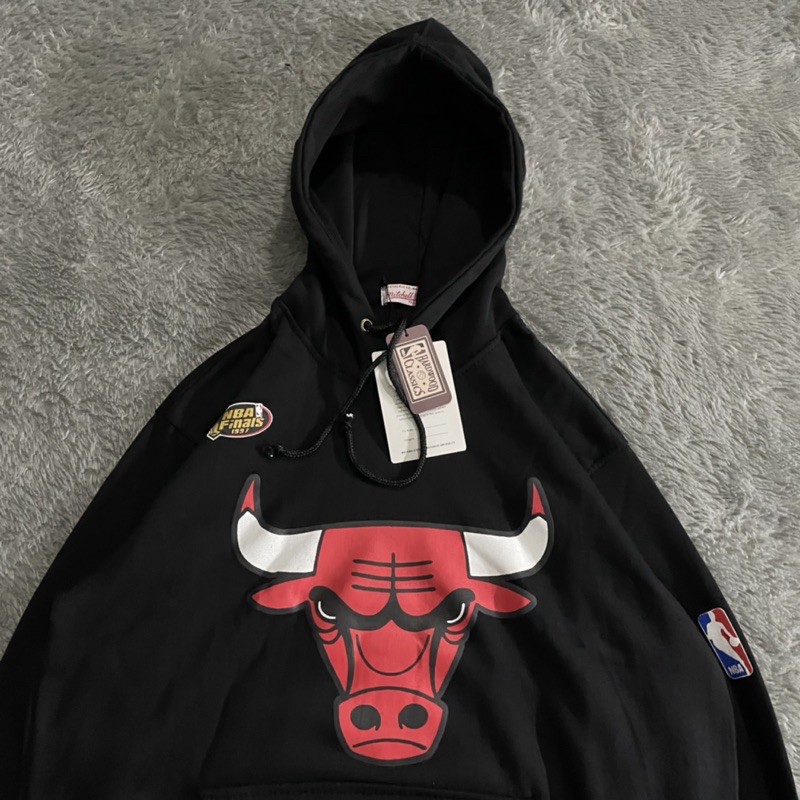 SWEATER HOODIE NBA BULLS BY MITCHELL &amp; NESS FULLTAG &amp; LEBEL