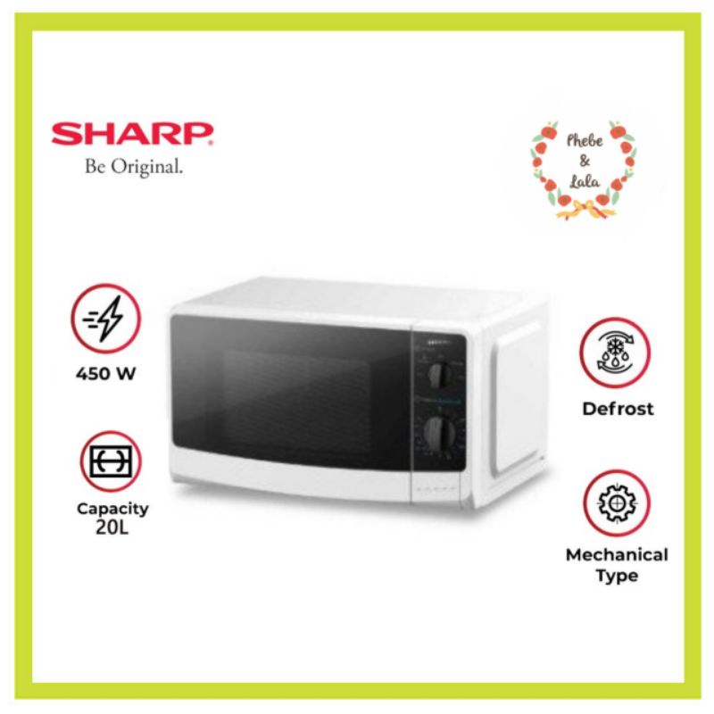Sharp Microwave Solo R-220MA-WH 20L 20 Liter R220MA WH R220MAWH White