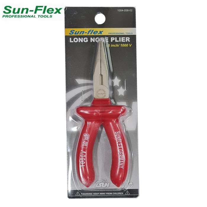 Sunflex Tang Lancip 6 Inch Listrik 1000V Sun-flex Long Nose Plier