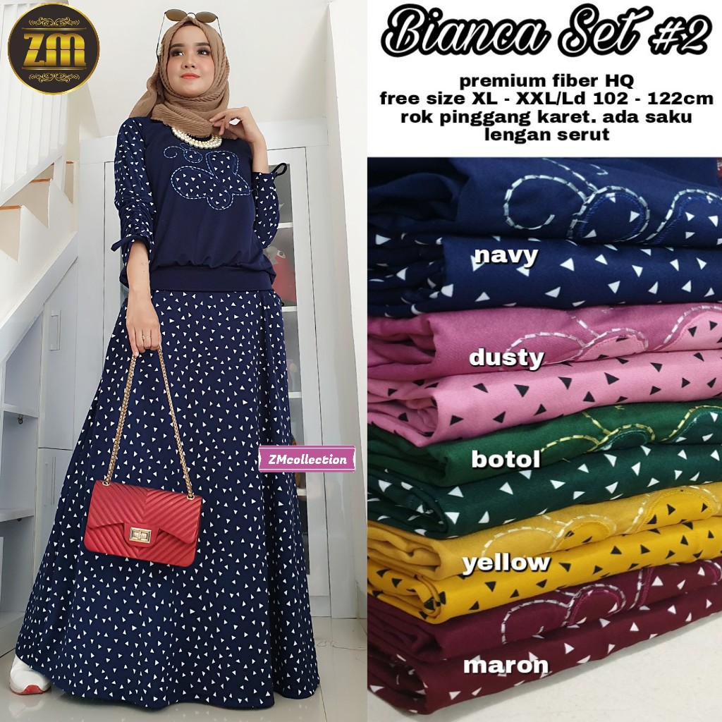 ORI TUNIK HIJAB - BIANCA SET #2 NAVY DINARA