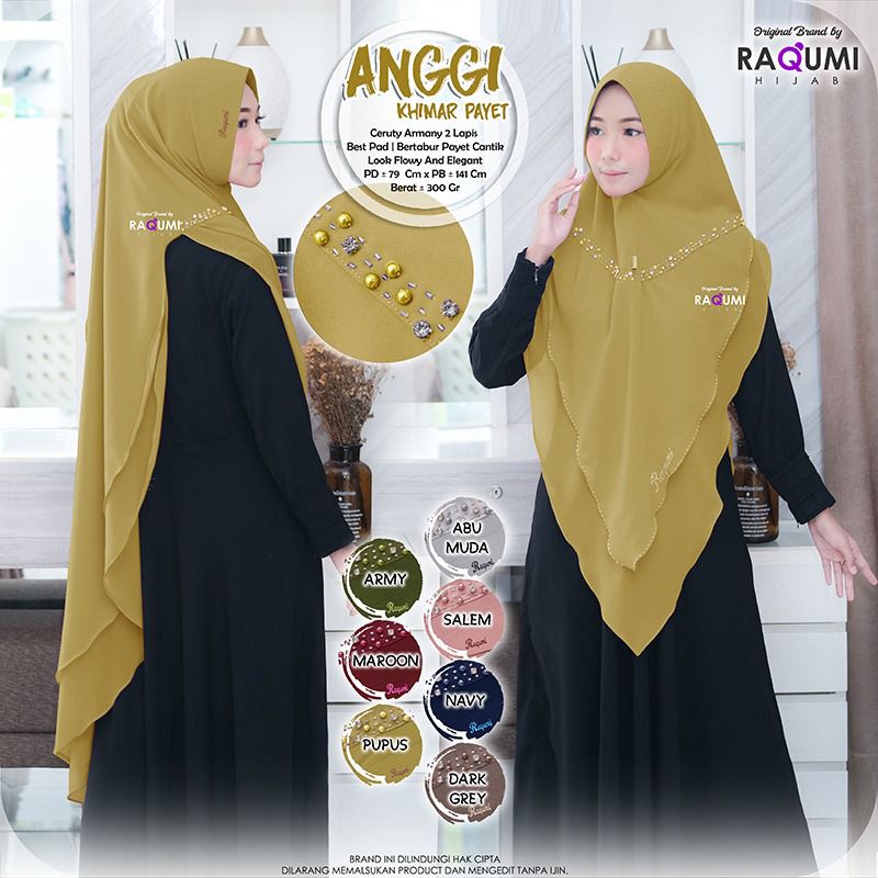 Anggi Khimar Payet By Original Raqumi Hijab