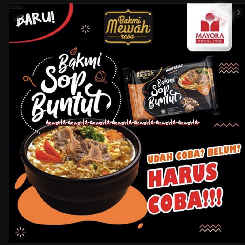 Bakmi Mewah Bakmi Sop Buntut Sambal matah Instant 122gr mie instan dengan cabe