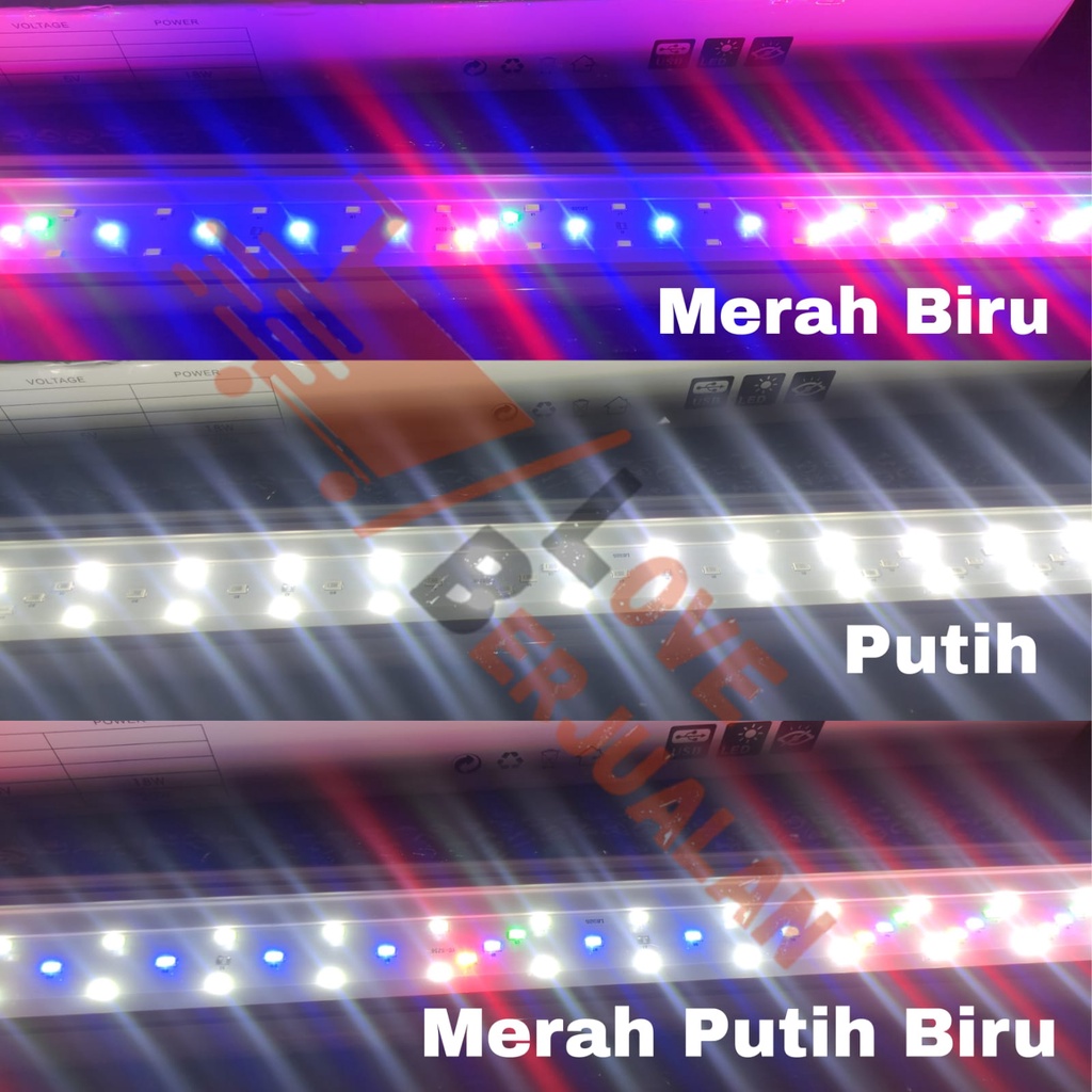 Lampu LED Akuarium KISEKI 50cm / 60cm CK-SZ50S CK-SZ60S 3 WARNA putih merah biru