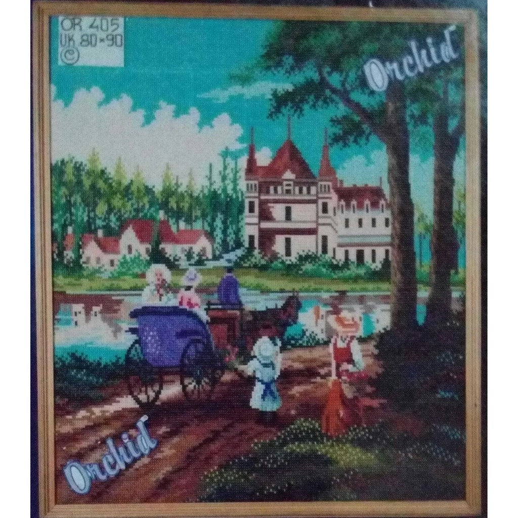 KRUISSTEEK KRISTIK ORCHID MOTIF PEMANDANGAN OR 405