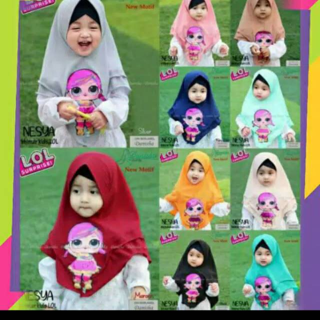 Hijab Nesya Ceruty Lol led/nyala, ceruty 2 layer