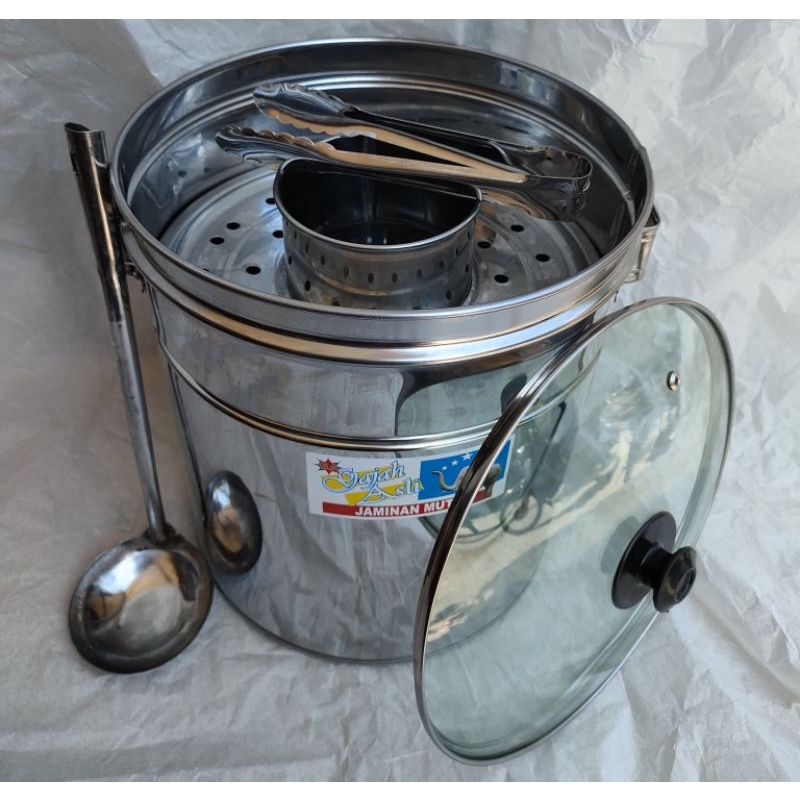 Dandang Bakso 22cm & 24cm Tutup Kaca