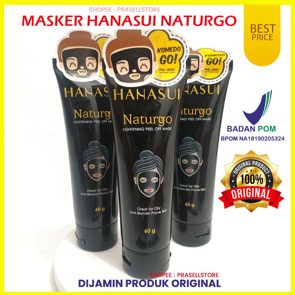 Masker hanasui naturgo black lightening 60g Original 100% Asli