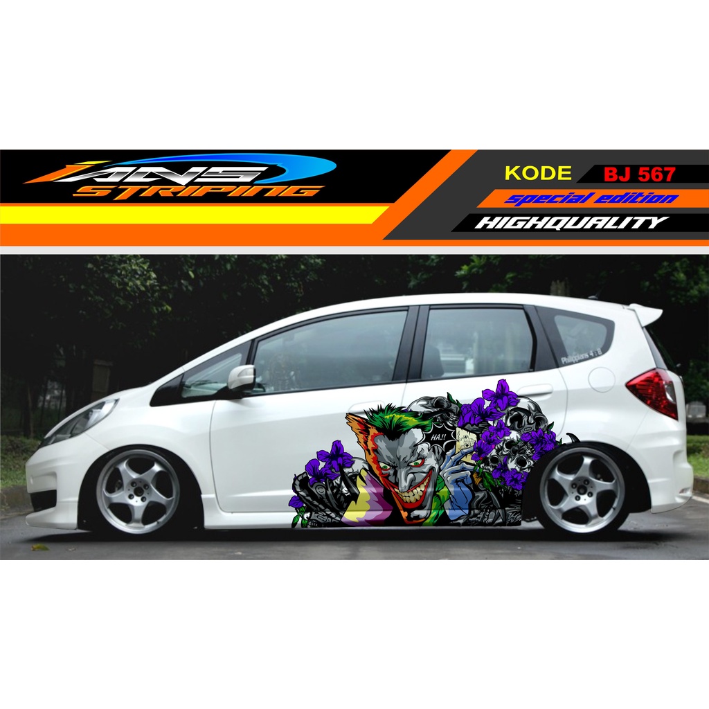 STIKER VARIASI MOBIL JOKER / DECAL MOBIL JAZZ BRIO AGYA SWIFT YARIS / CUTTING MOBIL / STIKER MOBIL