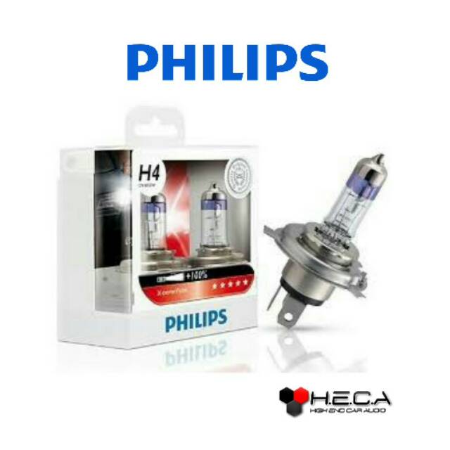Bohlam / Lampu PHILIPS H4 Xtreme Vision [ORIGINAL] + 100% Sorot lampu lebih jauh dan terang
