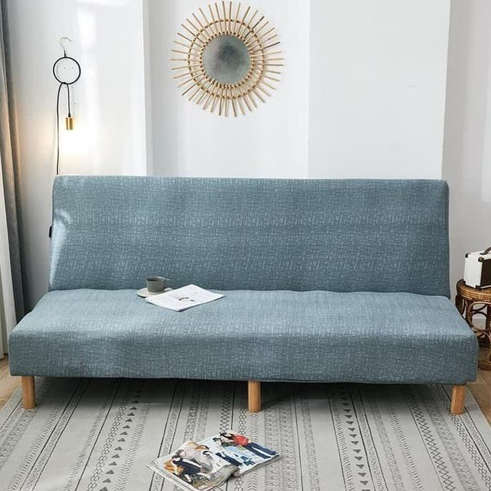 Elastic Vintage Sofa Bed Cover /Penutup Sofa Bed Shabby Polos Bermotif