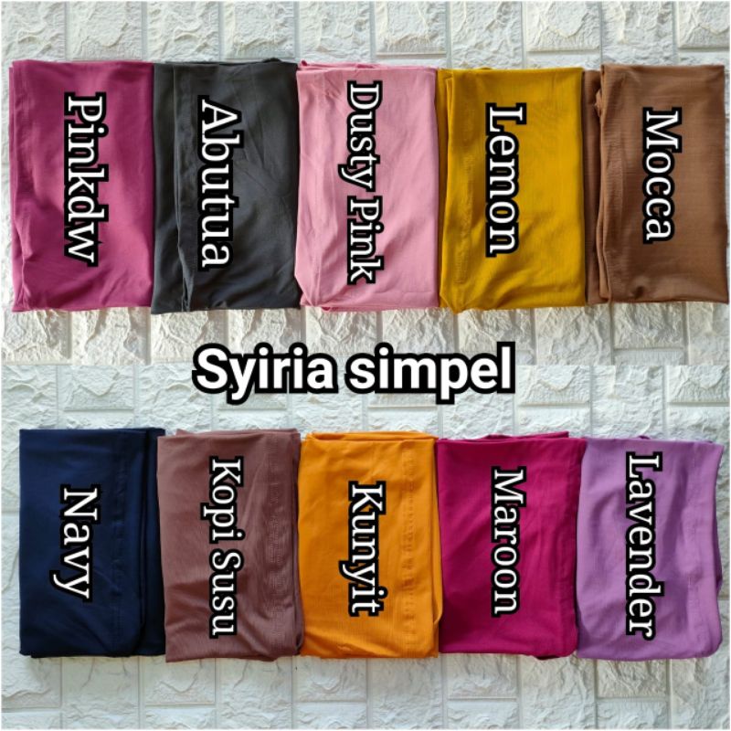 [Assyfa Hijab] SYIRIA SIMPEL ••bergo non pad••hijab instan jersey