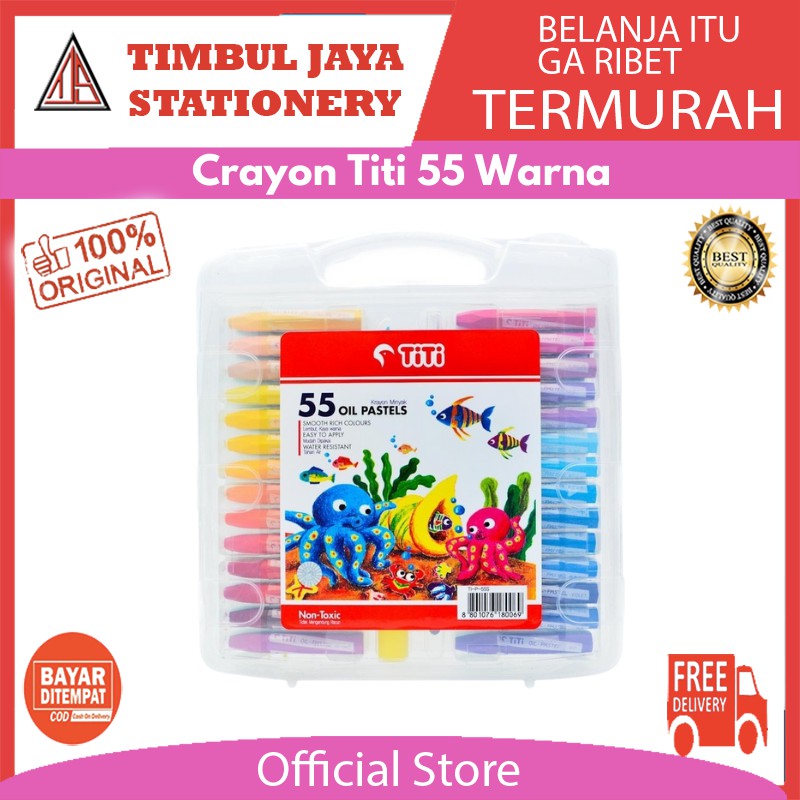 

Joyko Titi crayon krayon oil pastel 55 warna Crayon anak Krayon Joyko