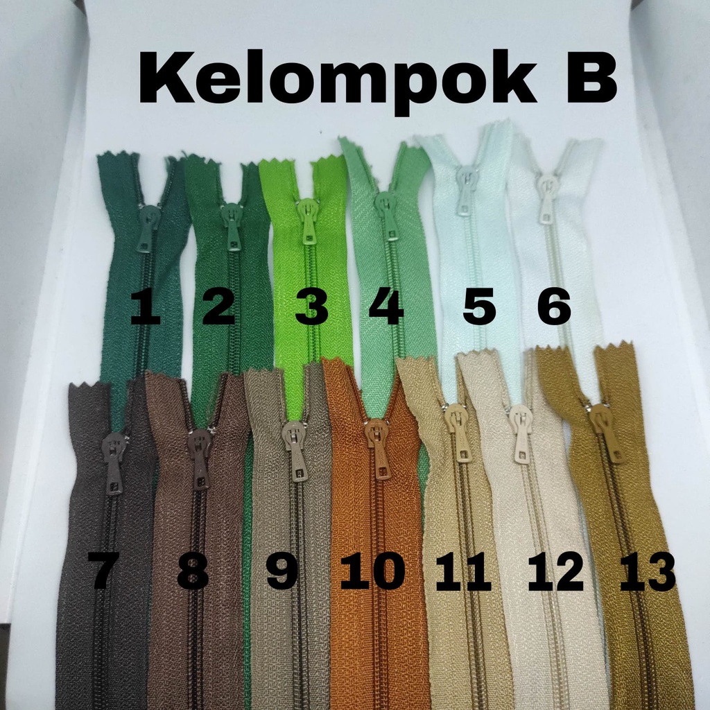 Alat jahit sleting resleting biasa 17-18 cm